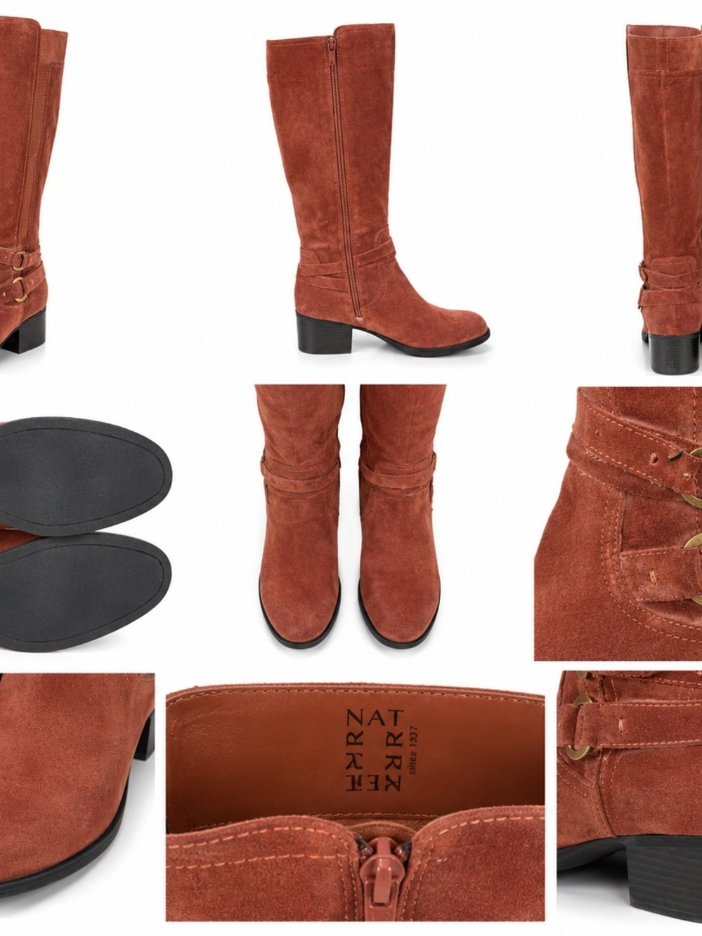 Naturalizer Rust Suede Knee-High Boots